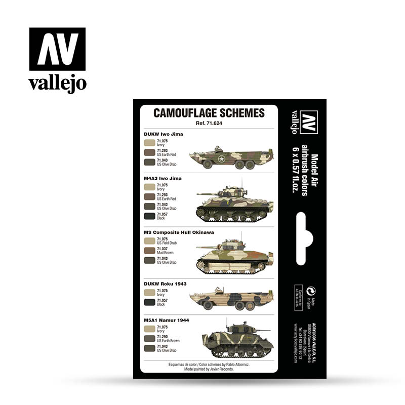 Vallejo Paint Set WWII USMC Colors Sand Patterns 1942-1945 71.624
