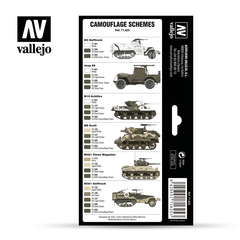 Vallejo Paint Set WWII US Army Europe & North Africa 1942-1945 71.625