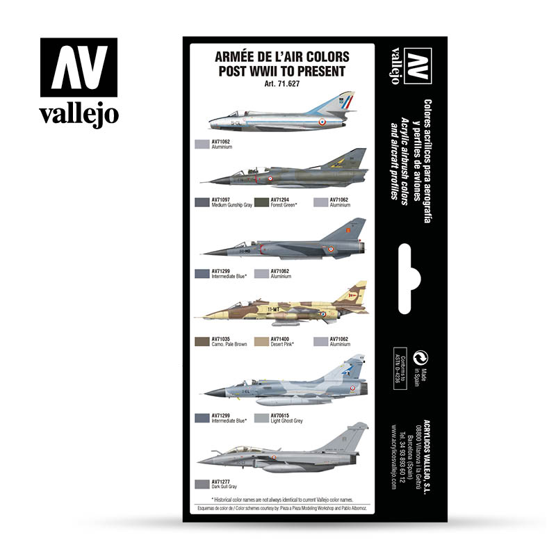 Vallejo Paint Set Armee de lAir colors post WWII to present 71.627