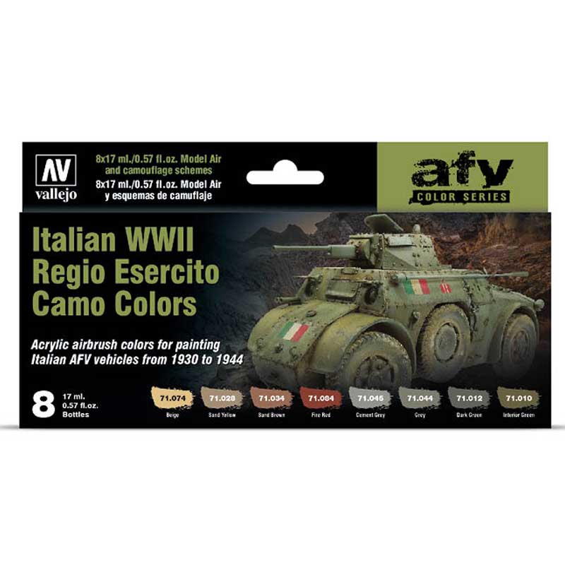 Vallejo Paint Set Italian WWII Regio Esercito Camo Colors 71.645