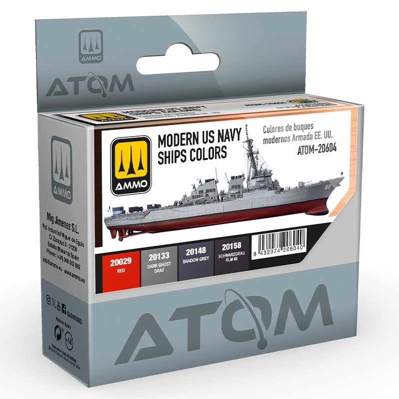 U.S. Navy Ships Modern Colors Paint Set Ammo ATOM-20604