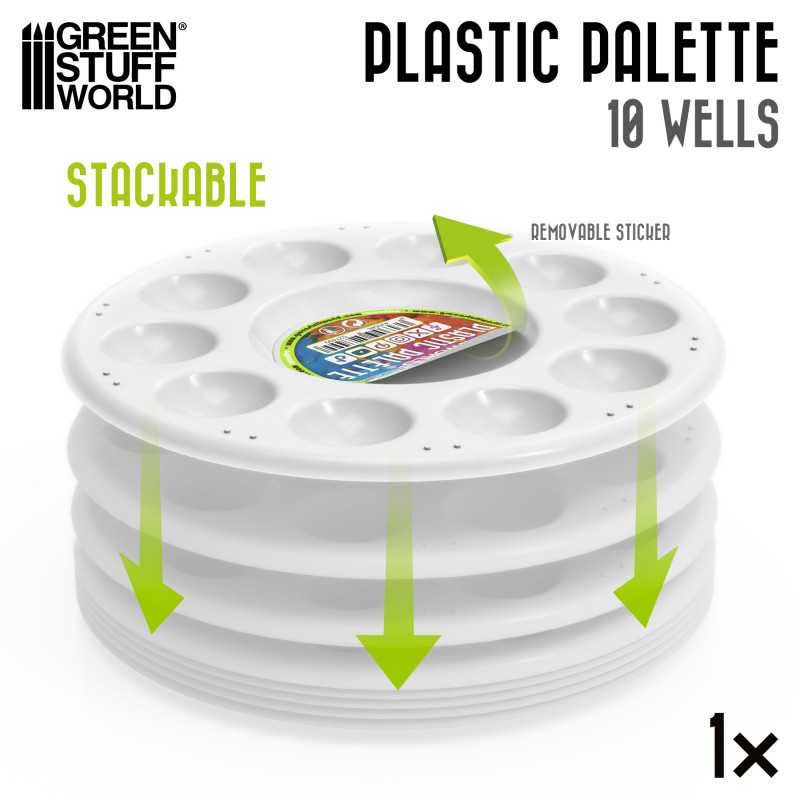 Green Stuff World - Plastic Round Mixing Palette (10 Well)