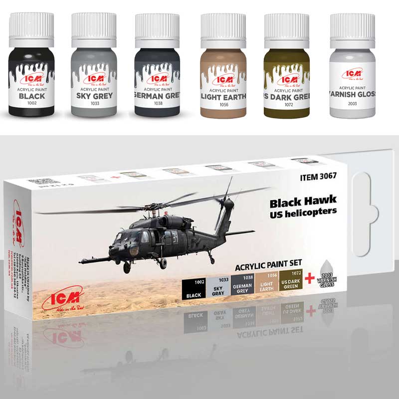 ICM Paint Set - Black Hawk, US Helicopters  3067