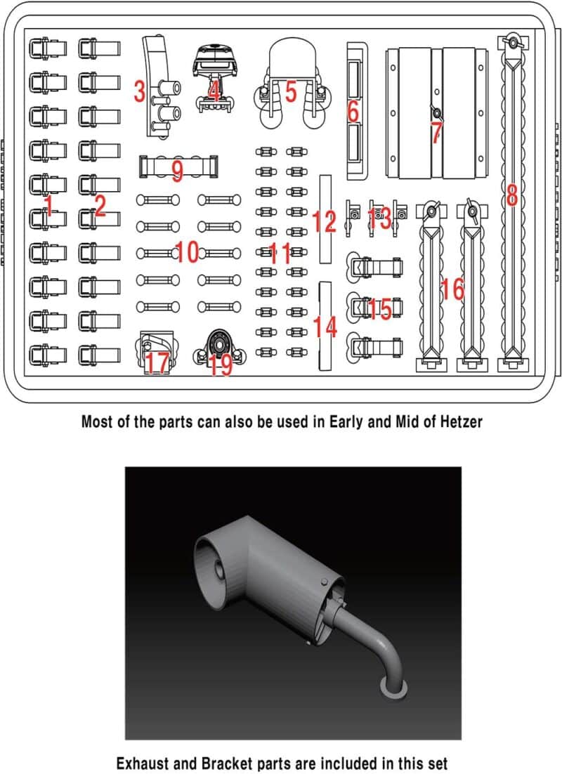 1/35 Jagdpanzer 38 Hetzer Detail Set BSK Model BSKD35010