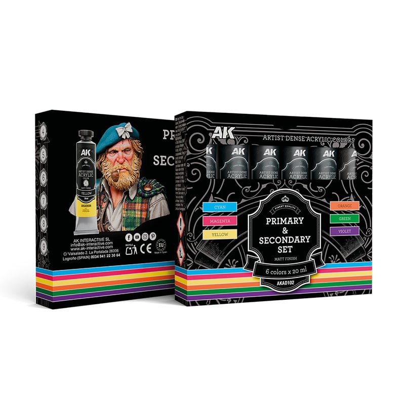 AK Interactive Primary & Secondary Acrylic Set AK-AD102
