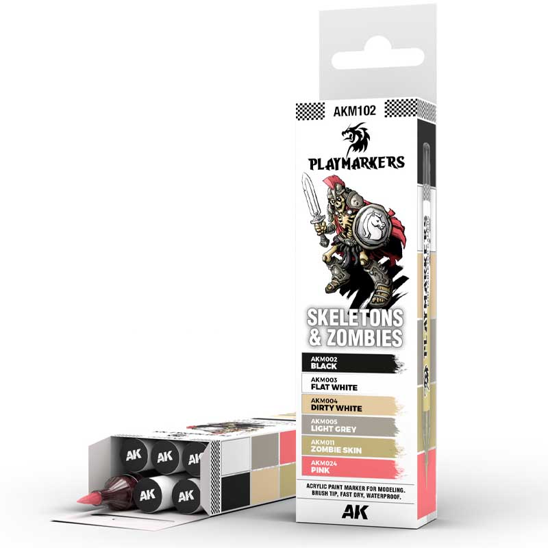 AK Interactive Playmarkers Set - Skeletons & Zombies (6 Markers) AK-M102
