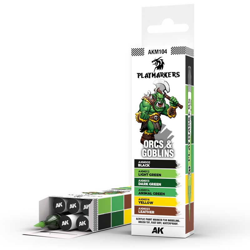 AK Interactive Playmarkers Set - Orcs & Goblins (6 Markers) AK-M104