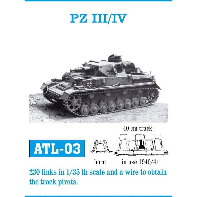 Friulmodel Pz III/IV Metal Tracks (1/35) ATL-003