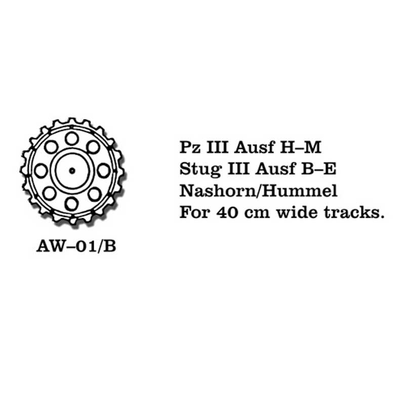 Friulmodel Pz III Stug III Nashorn Hummel Wheels (1/35) AW-01B