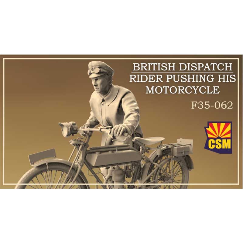 Copper State Models British Rider Pushing Motorcycle (1/35) F35-062