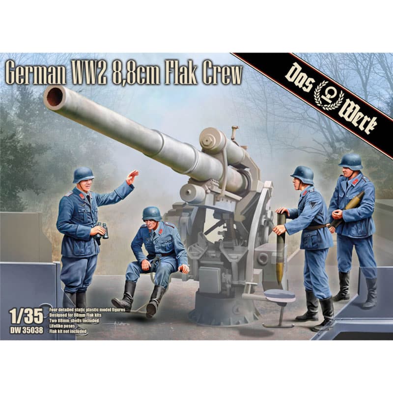 Das Werk German WW2 8.8cm Flak Crew (1/35) DW35038