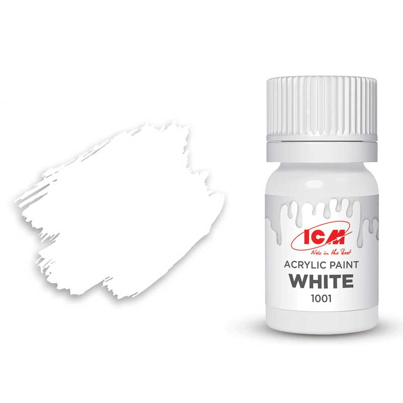 ICM Acrylic Paint - White (12ml) 1001