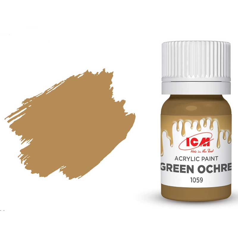 ICM Acrylic Paint - Green Ochre (12ml) 1059