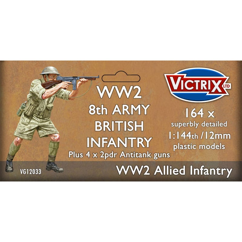 Victrix British 8th Army Infantry & Anti-tank Guns (12mm) VG12033