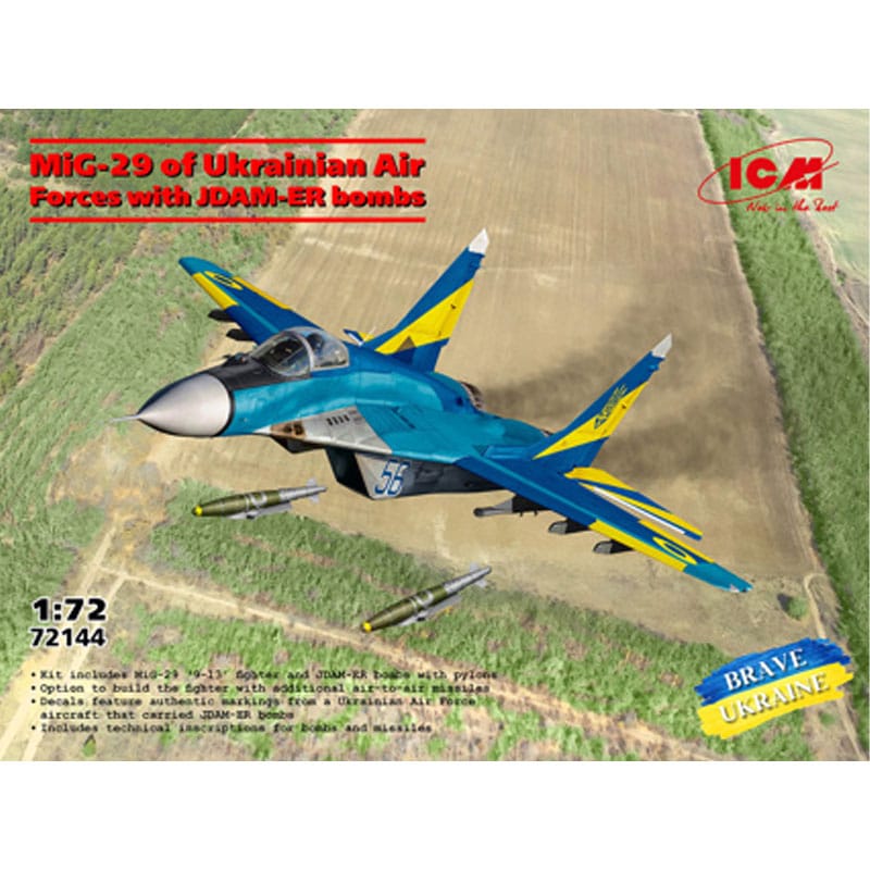 1/72 MiG-29 of Ukrainian Air Forces with JDAM-ER Bombs ICM 72144