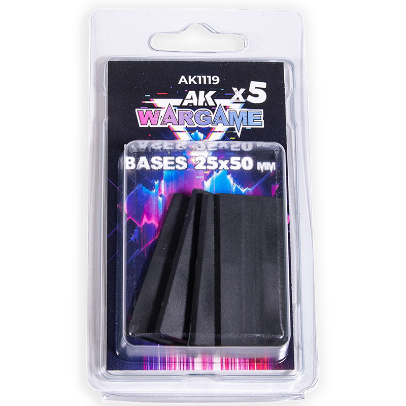 AK Interactive Wargame - Rectangular Bases (5x25X50mm) AK1119