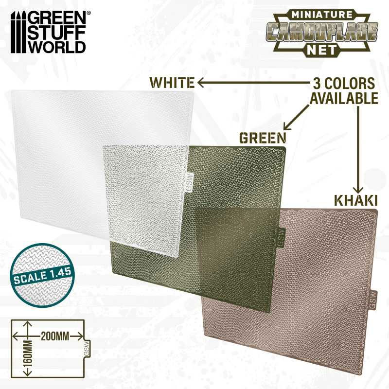 Green Stuff World - Miniature Camouflage Net White (1/45)