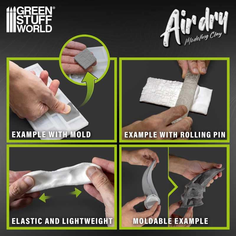 Green Stuff World - Air Dry Foam Clay - Black (250g)