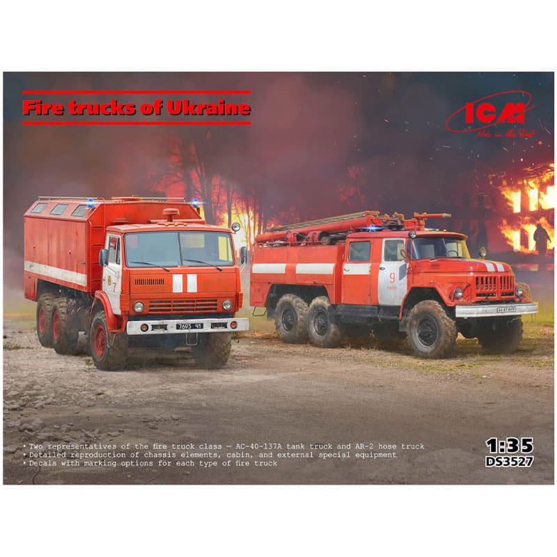 ICM Fire Trucks of Ukraine, AC-40-137A & AR-2 (Set of 2) (1/35) S3527