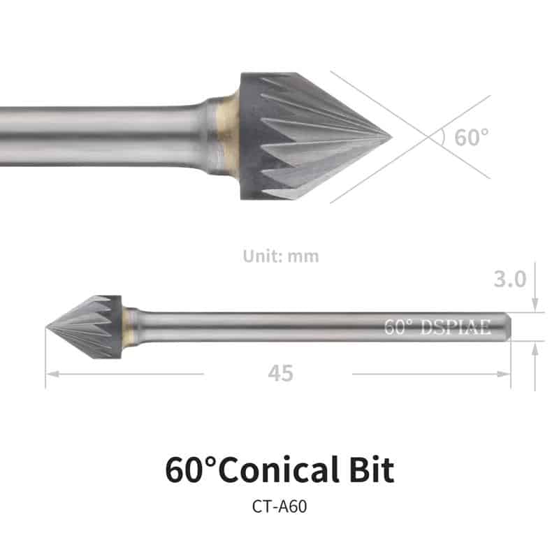 DSPIAE Cone Shaped Bur (60°) CT-A60