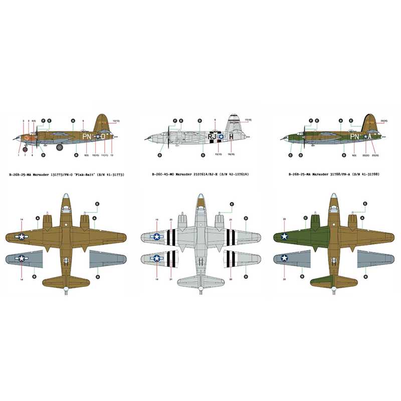 Academy US Air Force B-26B Marauder Medium Bomber (1/144) 12656