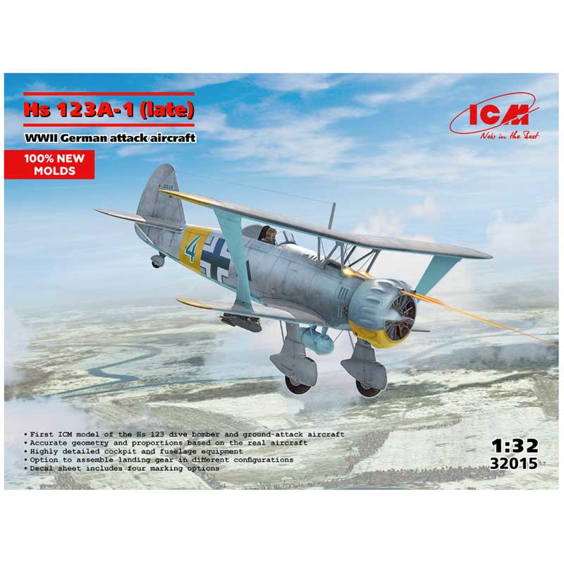ICM Hs 123A-1 (Late), WWII German Attack Aircraft (1/32) 32015