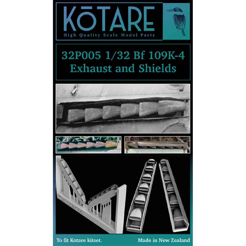 Kotare Messerschmitt Bf-109K-4 Exhaust & Shields (1/32) K32P005