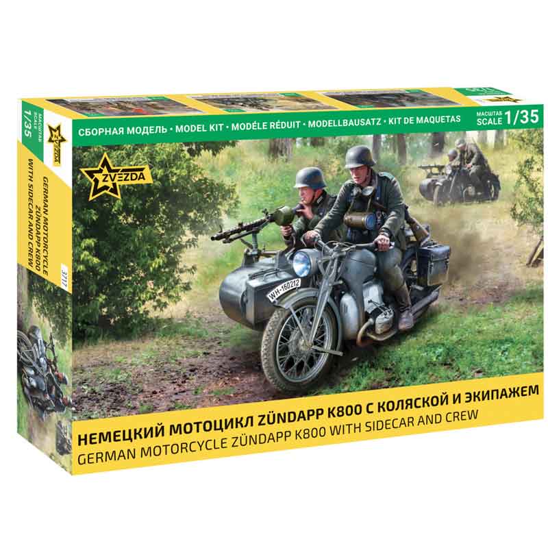 Zvezda German WWII Zuendapp K800 Motorcycle (1/35) 3717