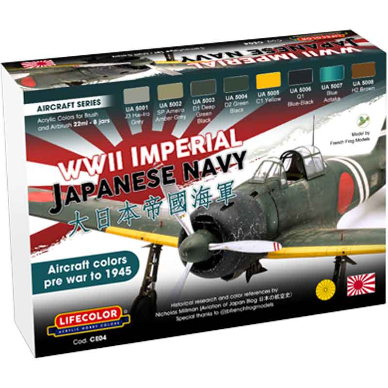 LifeColor WWII Japanese Navy Aircraft Paint Set LC-CE04