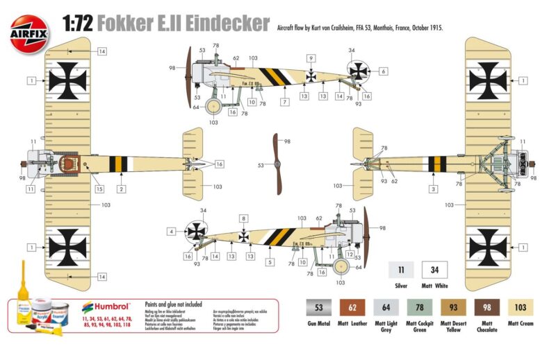 Airfix Fokker E.II Eindecker (1/72) A01086