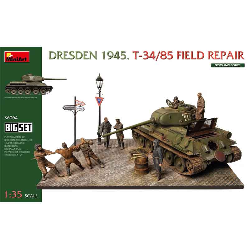 MiniArt Dresden 1945 T-34/85 Field Repair Big Set (1/35) 36064