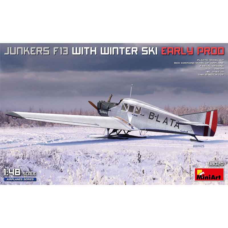 MiniArt Junkers F13 w/ Winter Ski Early Prod (1/48) 48020