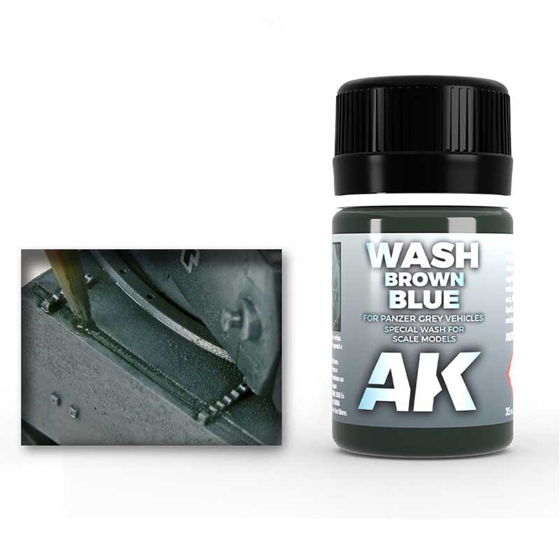 AK Interactive Wash Brown Blue for Panzer Grey (35ml) AK-070