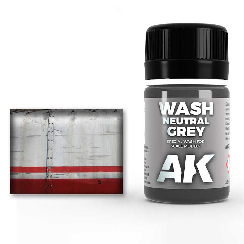 AK Interactive Neutral Grey for White/Black Wash AK-677